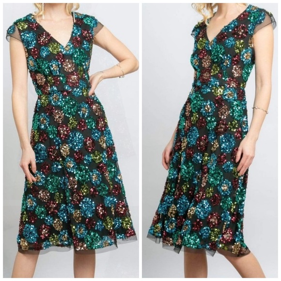 Anthropologie Eva Franco Sequin Midi Dress NWOT
